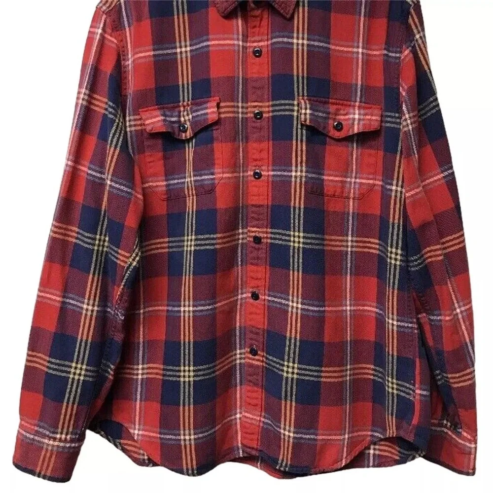 J Crew New York Sportsmen Outfitter Shirt Mens  Sz S Plaid Red Blue